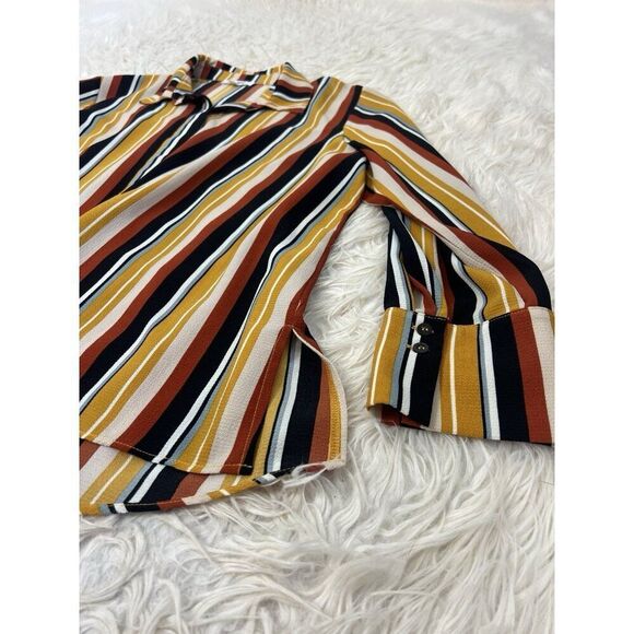 Moa Moa Vintage Striped Textured Multicolored Long Sleeve Button Up Blouse 3X - Picture 7 of 13